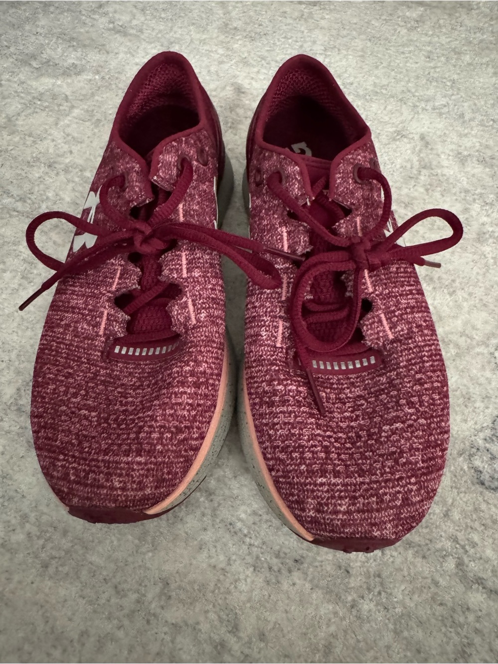 Under Armour Women's Burgundy Knit Athletic Sneakers